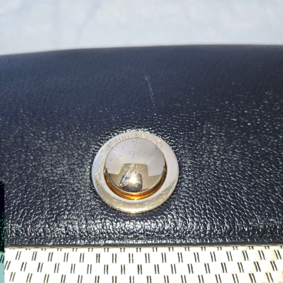 Henri Bendel Black Leather Handbag with Woven Detailing & Gold-toned hardware - Picture 10 of 15